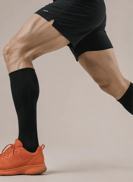 Close-up of toned leg muscles during a lower body strength training and fitness workout.